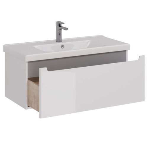 Тумба под раковину LeMark Buno mini LM05BM100T 100х40 подвесная цвет белый - фото 2