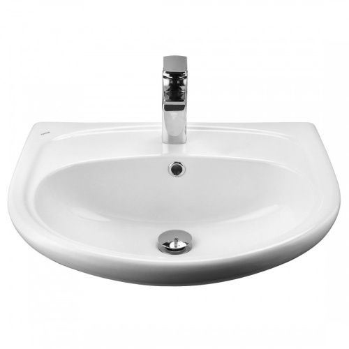 Раковина из сантехнического фарфора Santek Анимо 1WH110508 48х58 подвесная цвет белый 1 отверстие под смеситель - фото 2