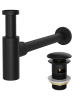 Комплект: Донный клапан Stworki SW-001BK черный матовый + Сифон SD-001BK черный матовый (1034987)