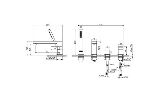 Смеситель Aquatek ЛИБРА AQ1648CR на борт ванны хром - фото 4