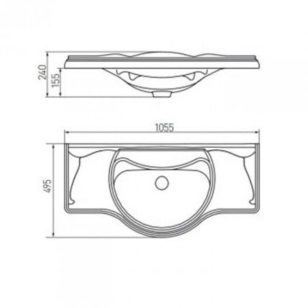Раковина из сантехнического фарфора Roca America 7327205000 110х50 накладная цвет белый