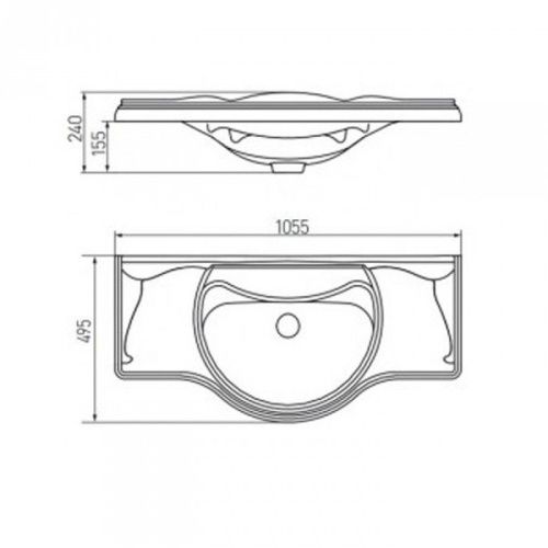 Раковина из сантехнического фарфора Roca America 7327205000 110х50 накладная цвет белый - фото 3