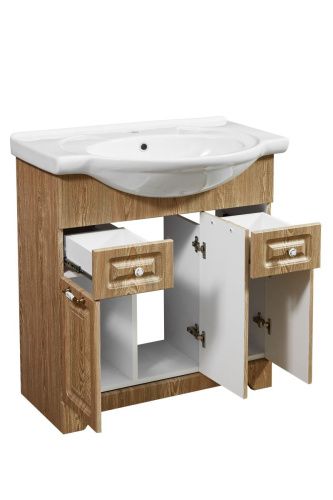 Тумба под раковину Stella Polar Кармела SP-00000179 70х30 напольная цвет коричневый - фото 4