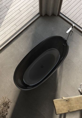 Ванна из полиэфирной смолы Abber Kristall AT9701Onyx 165х80 отдельностоящая овальная - фото 4