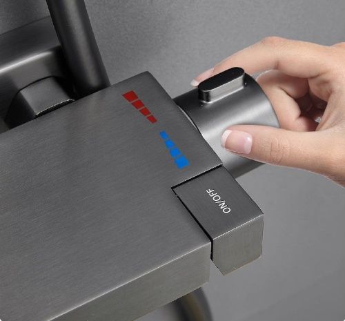 Душевая стойка Belz B672 B24672-3 настенная цвет оружейная сталь - фото 4