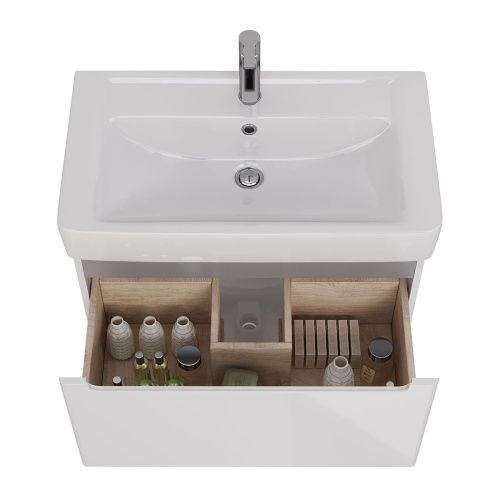 Тумба под раковину LeMark Buno mini LM05BM80T 70х50 подвесная цвет белый - фото 3