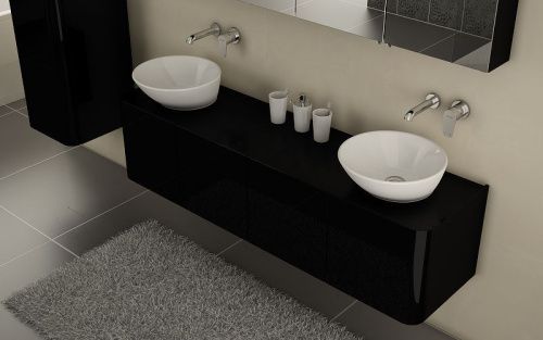 Раковина из сантехнического фарфора Vitra Geo 7421B003-0016 40х40 накладная цвет белый без отверстий под смеситель - фото 2