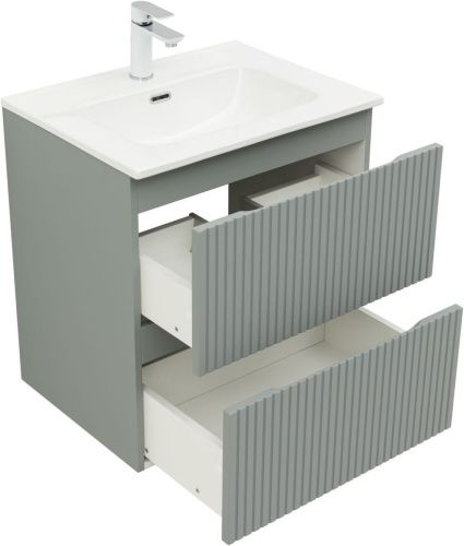 Тумба под раковину Aquanet Джейн (Flat) 00335432 60х50 подвесная цвет серый - фото 2