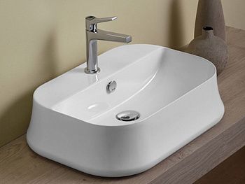 Раковина из сантехнического фаянса Simas SH 09 60х40 накладная цвет белый