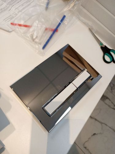 Клавиша смыва механическая KK POL Vitrum Grande V1 SPP/124/0/K цвет черный/сатин - фото 2