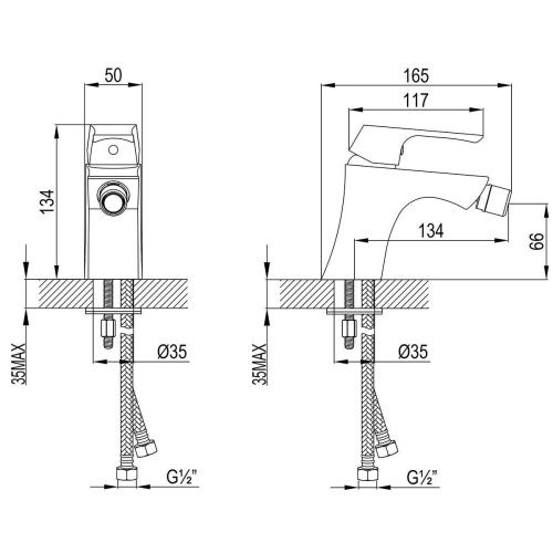 Смеситель LeMark Unit LM4508C на биде хром - фото 2