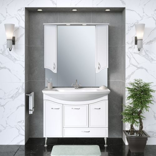 Зеркало-шкаф Runo Севилья 00000000596 110х110 подвесной цвет белый - фото 3