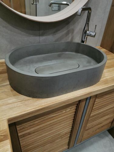 Раковина из искусственного камня Uperwood London 291020215 60х40 накладная цвет серый - фото 3