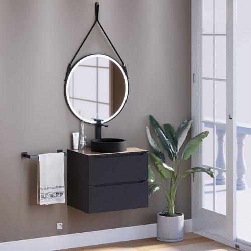 Раковина из искусственного камня Uperwood Round 291020316 30х30 накладная цвет черный - фото 3