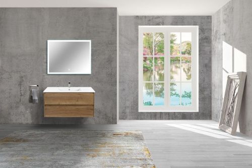 Тумба под раковину Vincea Gio VMC-2G100TO 100х50 подвесная цвет коричневый - фото 2