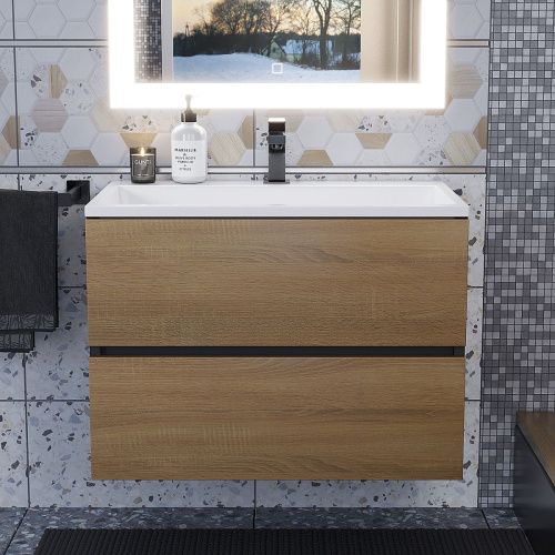 Тумба с раковиной Uperwood Barsa 293020547 70х50 цвет коричневый/черный - фото 5