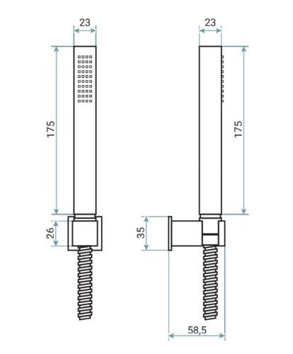 Душевой гарнитур Emmevi  180/NEO настенный черный - фото 2