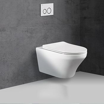 Унитаз подвесной Vincea Edge-M VT1-37 черный с сиденьем микролифт безободковый душевой смыв