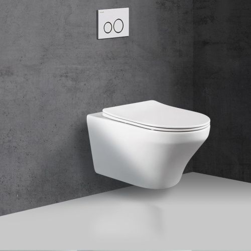 Унитаз подвесной Vincea Edge-M VT1-37 черный с сиденьем микролифт безободковый душевой смыв