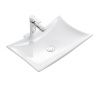 Раковина из сантехнического фаянса CeramaLux 9176 60х40 накладная цвет белый без отверстий под смеситель