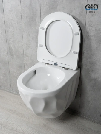 Унитаз подвесной Gid Tornado 62263Y белый с сиденьем микролифт безободковый смыв торнадо