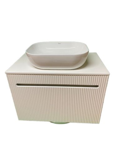 Тумба с раковиной Sintesi STL.W7815_SIN-LVB-APP-403 80х60 подвесная цвет белый - фото 3