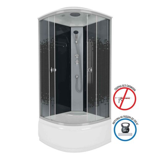 Душевая кабина Niagara Eco 7507 80х80 четверть круга с крышей ориентация универсальная