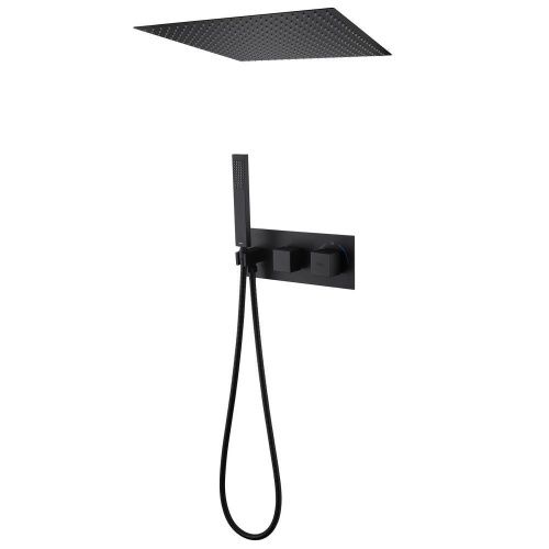 Душевая система Abber AF8255B встраиваемая в стену цвет черный с термостатом