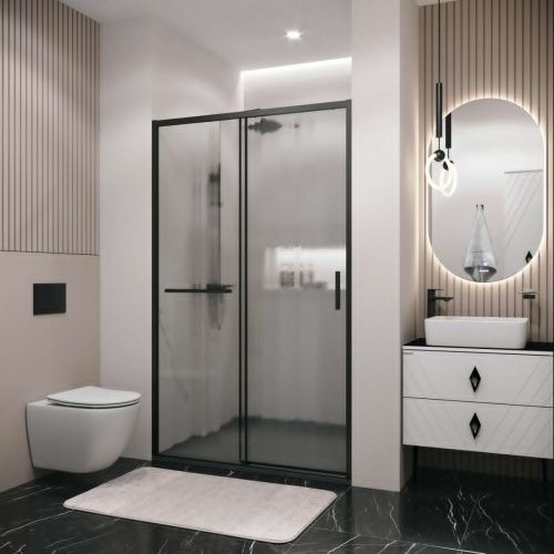 Душевая дверь Grossman Style 100.K33.05.130.21.02 130х195 стекло текстурное профиль черный - фото 3