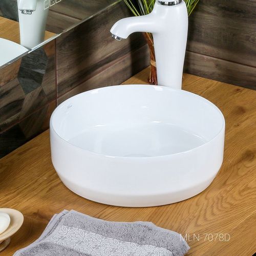 Раковина из сантехнического фарфора Melana 7078D-805 40х40 накладная цвет белый без отверстий под смеситель - фото 3