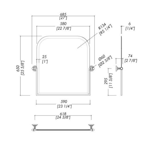 Зеркало Devon Devon Gatsby DEGATSBYGRCR 70х70 - фото 2