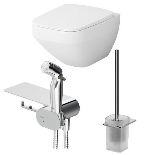 Унитаз подвесной Am.Pm Inspire V2.0 CK50H0603W белый с сиденьем микролифт безободковый каскадный смыв - фото 2