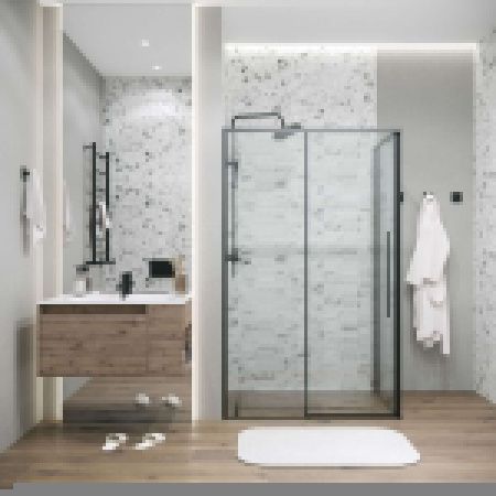 Душевой уголок Grossman Galaxy 120.K33.01.1180.21.02 110х80 стекло текстурное профиль черный без поддона