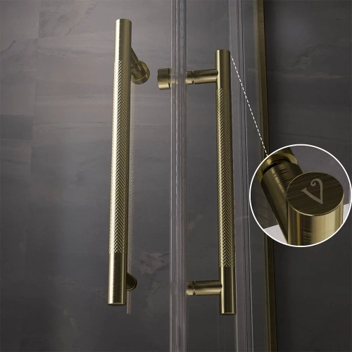 Душевой уголок Veconi Premium Trento PTC20-G-9090-01-C4 90х90 стекло прозрачное профиль золото без поддона - фото 2