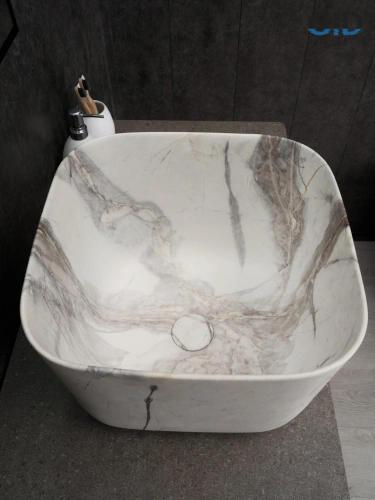 Раковина керамическая Gid Creativo 54480 40х40 накладная цвет многоцветный 1 отверстие под смеситель - фото 4