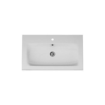 Раковина из сантехнического фарфора Am.Pm Spirit V2.0 M70AWCC0802WG 80х50 встраиваемая цвет белый 1 отверстие под смеситель