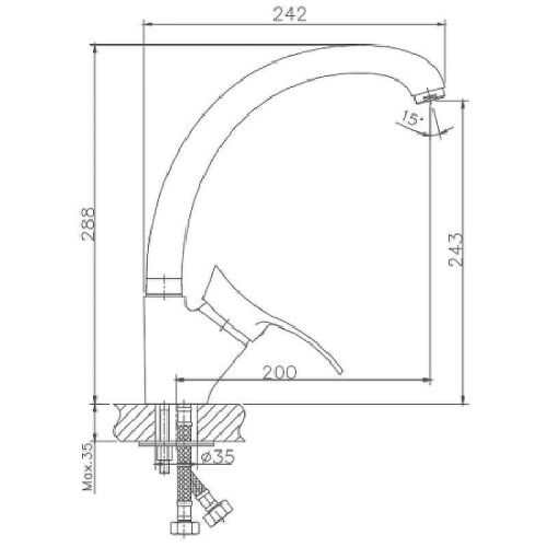 Смеситель для кухни Haiba HB01 HB4101 на мойку хром - фото 2