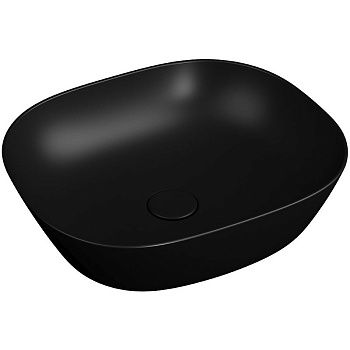 Раковина из сантехнического фарфора Vitra Plural 7810B483-0016 50х40 накладная цвет черный без отверстий под смеситель
