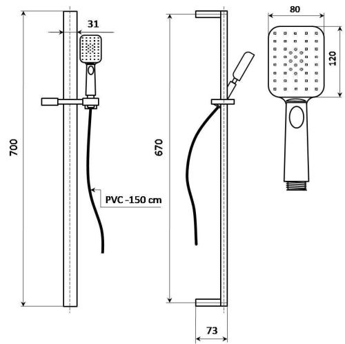 Душевой гарнитур Kerama Marazzi  RVCR121KM настенный хром - фото 2