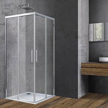 Душевой уголок Vincea Soft VSS-3SO100CL 100х100 стекло прозрачное профиль хром без поддона