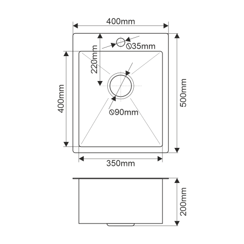 Кухонная мойка Melana ProfLine MLN-R4050HK 40х50 цвет серый поверхность матовая - фото 2
