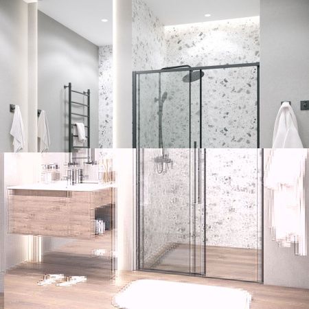 Душевая дверь Grossman Galaxy 100.K33.01.130.21.00 130х195 стекло прозрачное профиль черный