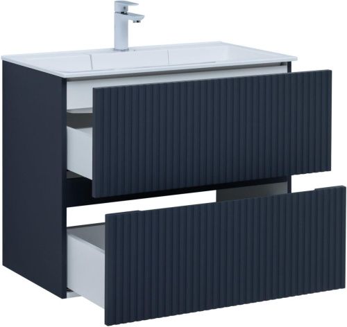 Тумба под раковину Aquanet Джейн 00313302 80х40 напольная цвет синий - фото 4