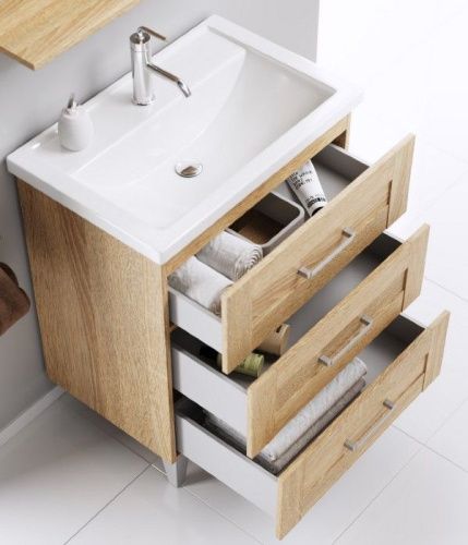 Тумба под раковину Aqwella Y FOS01073DS 70х50 напольная цвет коричневый - фото 3