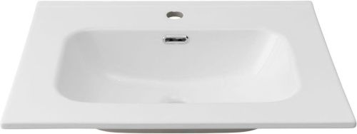Раковина керамическая Aquanet Flat 00254363 60х50 полувстраиваемая цвет белый 1 отверстие под смеситель - фото 4