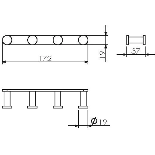 Планка 4 крючка Langberger Accessories 28034A - фото 2