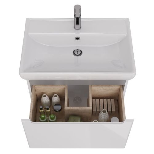 Тумба под раковину LeMark Buno mini LM05BM70T 60х40 подвесная цвет белый - фото 3