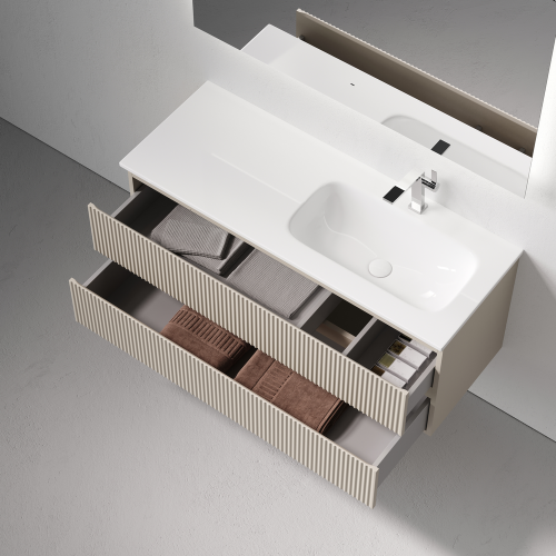 Тумба под раковину Sancos SNOB R SNR120RCE 120х40 подвесная цвет бежевый - фото 5