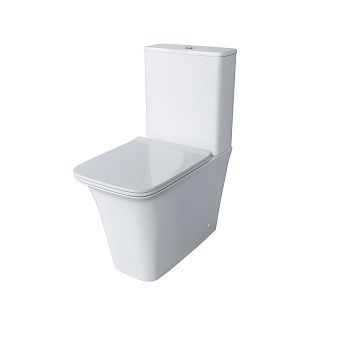 Унитаз напольный с бачком Grossman Galaxy GR-4468S белый с сиденьем микролифт безободковый каскадный смыв