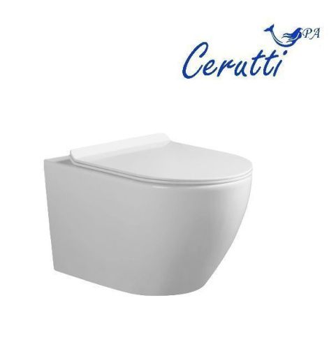 Унитаз подвесной Cerutti SPA CT10582 белый с сиденьем микролифт безободковый смыв торнадо - фото 3